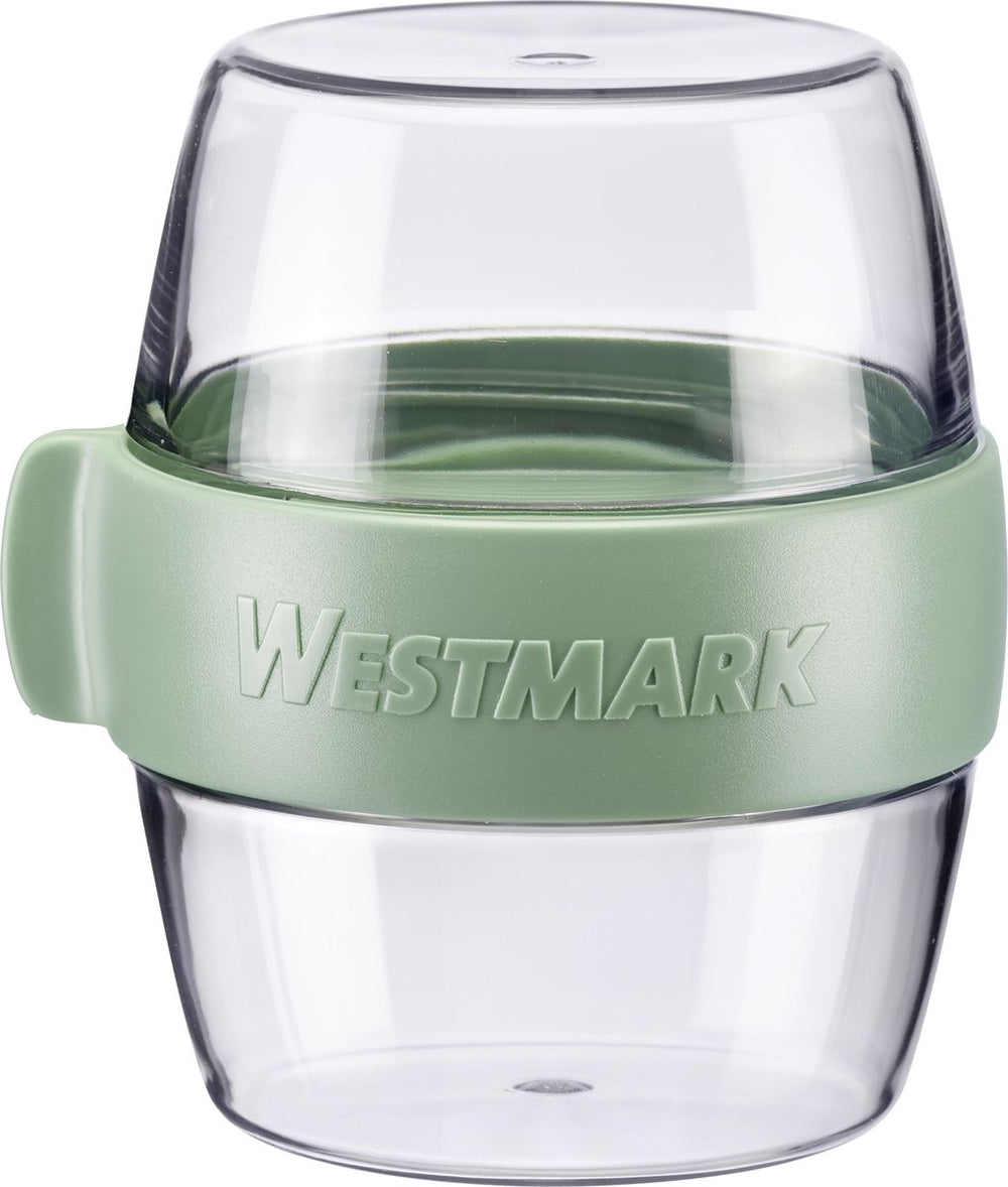 Westmark pocket box mini, praktisch maaltijdbakje voor onderweg, ideaal voor yoghurt, fruit, snacks, 400 ml (2 x 200 ml), bpa-vrij, muntgroen