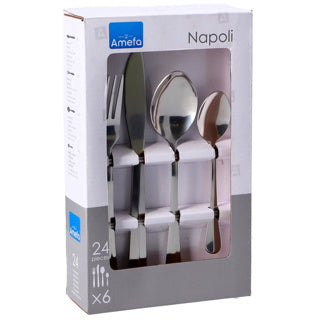 Amefa napoli - bestekset - 24 delig - 6 persoons - zilver