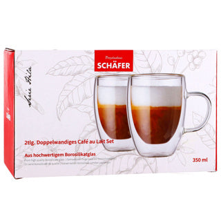 Schäfer mok dubbelwandig 350ml set van 2 met handgreep | 2 stuks