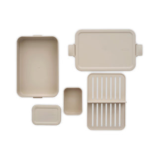 Make en take bento lunchbox large soft beige | 2 stuks