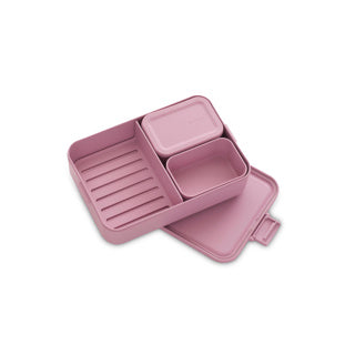 Brabantia make en take bento lunchbox large lilac pink | 2 stuks