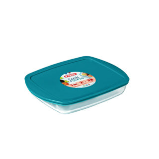 Pyrex kookopbergruimte 1,7l 28x20cm schaal met deksel deksel