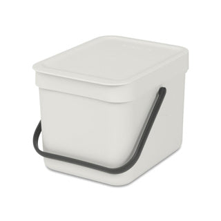 Brabantia afvalemmer sort go 6l lichtgrijs