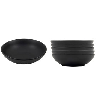 Bord diep 20,5cm mat zwart | 6 stuks
