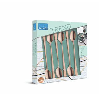 Amefa latte lepels koper 6 stuks