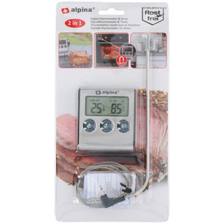 No brand thermometer met timer | 2 stuks