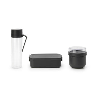 Brabantia ontbijt en lunchset make take donkergrijs donkergrijs