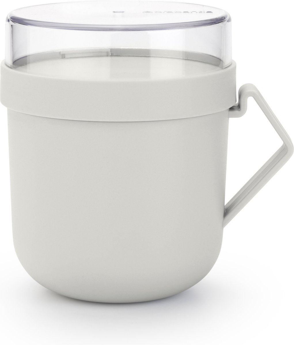 Brabantia make take soepbeker to go - 600 ml - kunststof - light grey