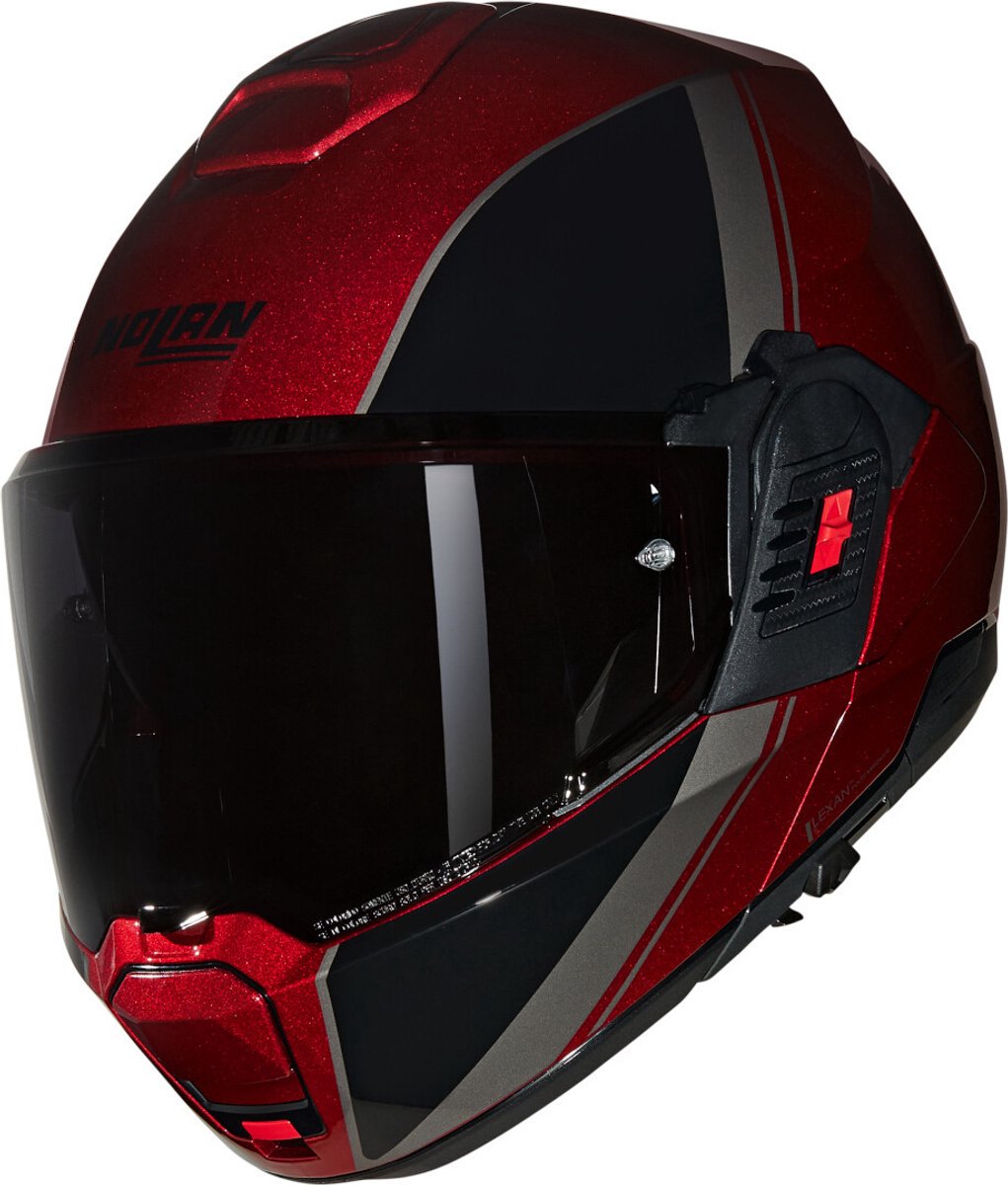 Nolan n120-1 verniciatura speciale 344 visceraal rood zwart glossy systeemhelm - maat xs - helm