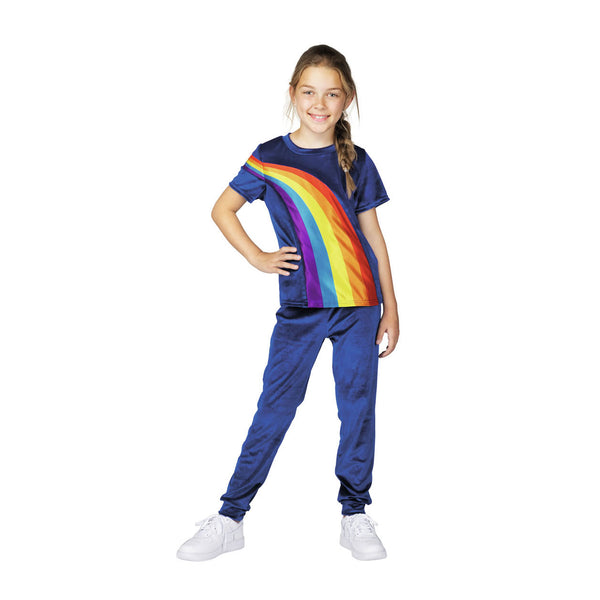 K3 verkleedkleding - verkleedpak regenboog blauw 3 5 jaar - maat 116