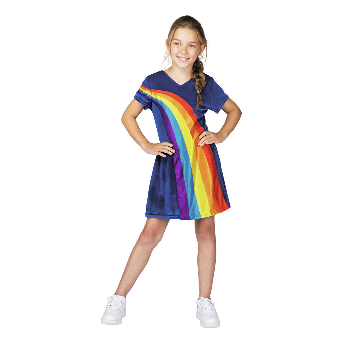 Studio 100 k3 verkleedjurk - regenboog blauw, 3-5 jaar