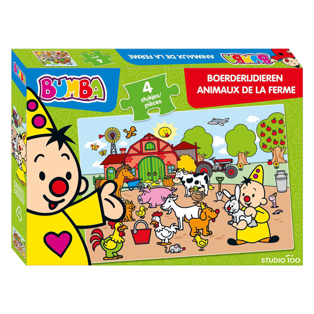 Studio 100 bumba puzzelboerderijdieren, 4st.