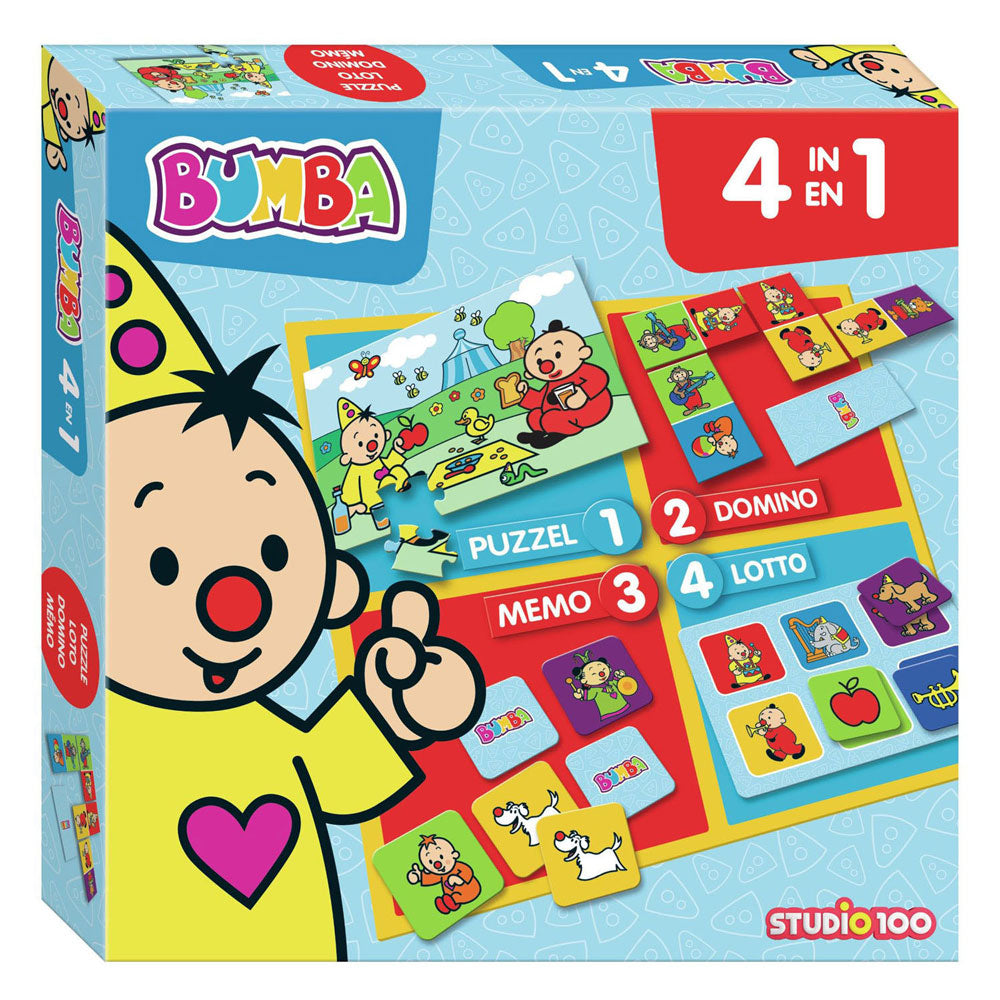 Bumba bordspel - 4 in 1 - puzzel, lotto, domino en memo