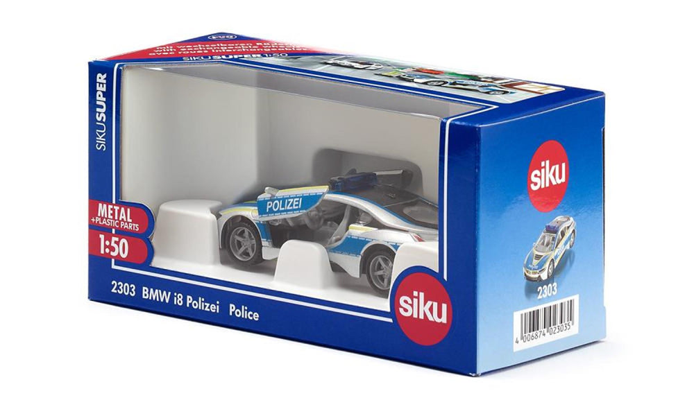 Siku 2303 bmw i8 politie auto (duits) 94x45x27mm