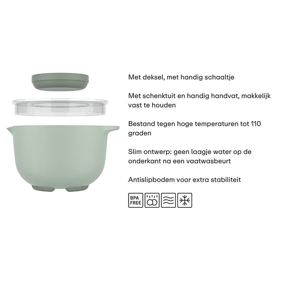 Beslagkom chef 3l met spatdeksel nordic salie