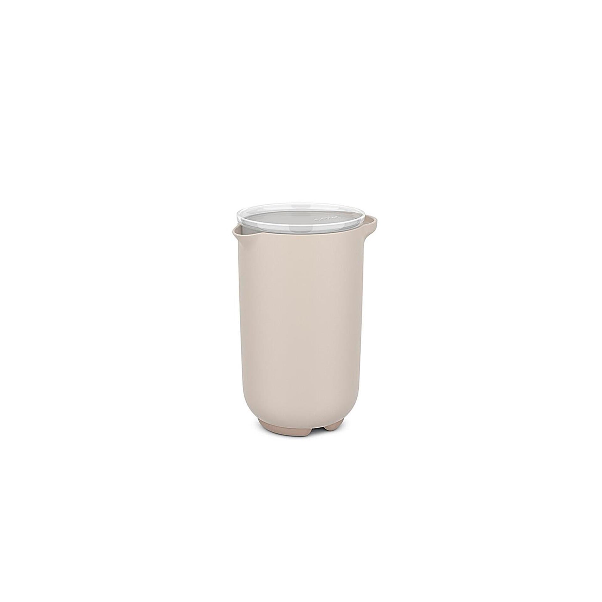 Mixbeker 1l met deksel krijt
