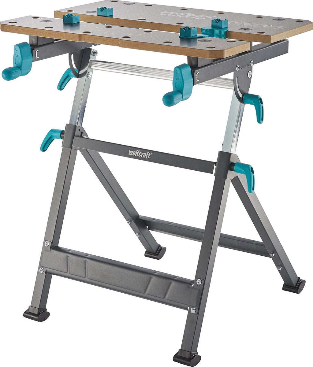 Wolfcraft - master 650 ergo - verstelbare werkbank - werktafel met bankschroef - klemtafel inklapbaar - opvouwbaar - 10 jaar garantie - 6870000