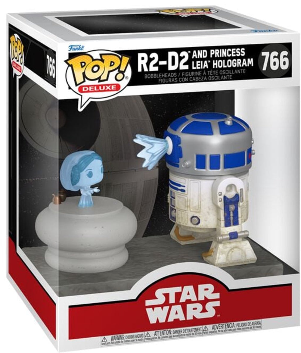 Funko star wars r2-d2 and princess leia hologram (pop! deluxe) vinylfiguur 766 unisex pop! - neutraal - standard
