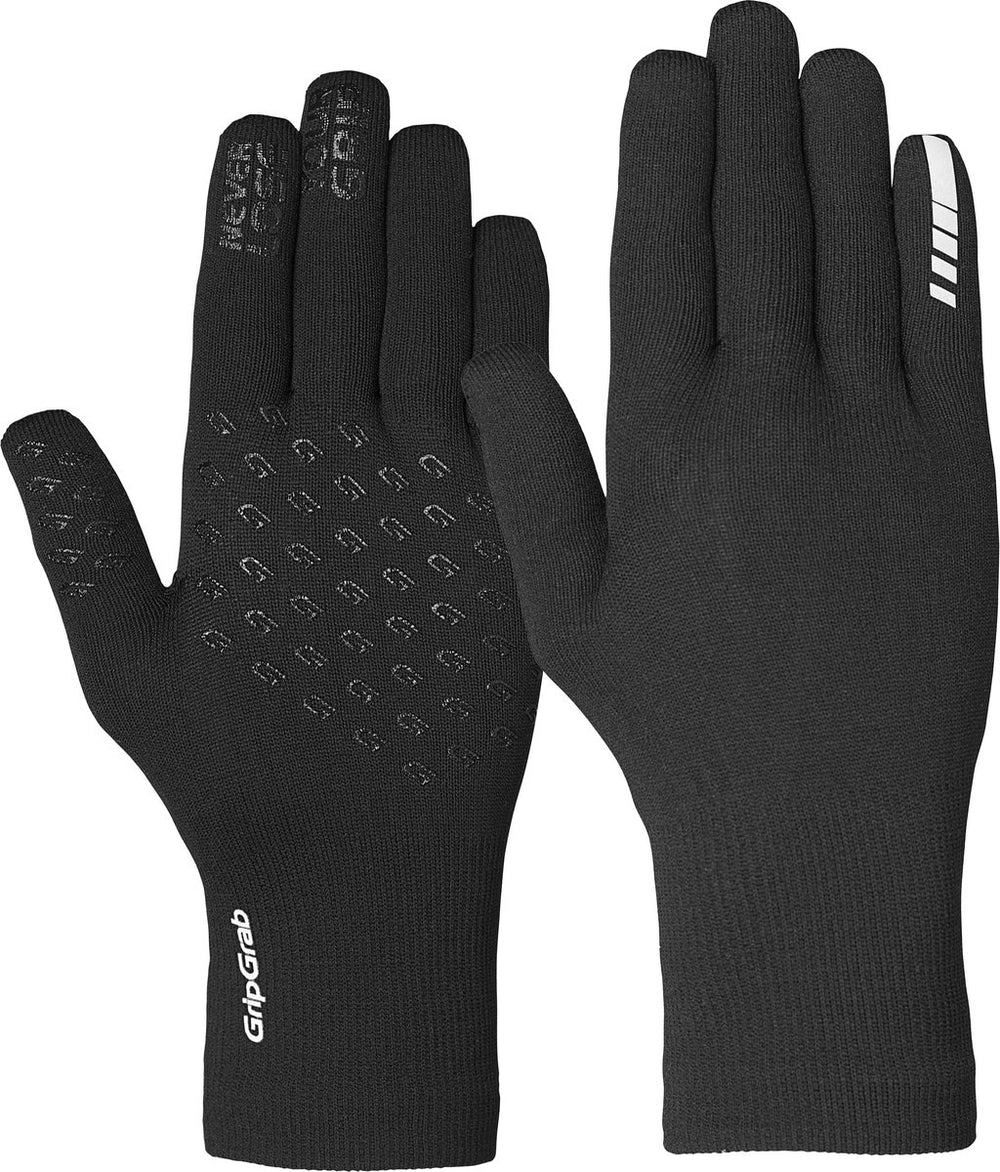 Gripgrab - waterproof knitted thermo fietshandschoenen waterdichte gebreide regen fiets handschoenen - zwart - unisex - maat xl xxl