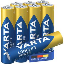 Batterij varta longlife power aaa 8 stuks