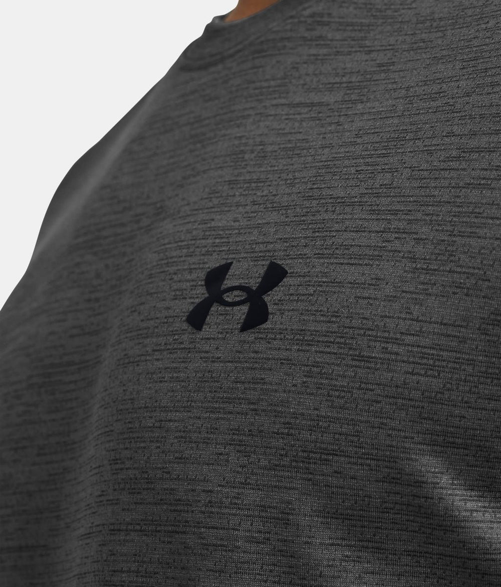 Under armour ua tech vent ss-gry heren sportshirt - castlerock - zwart