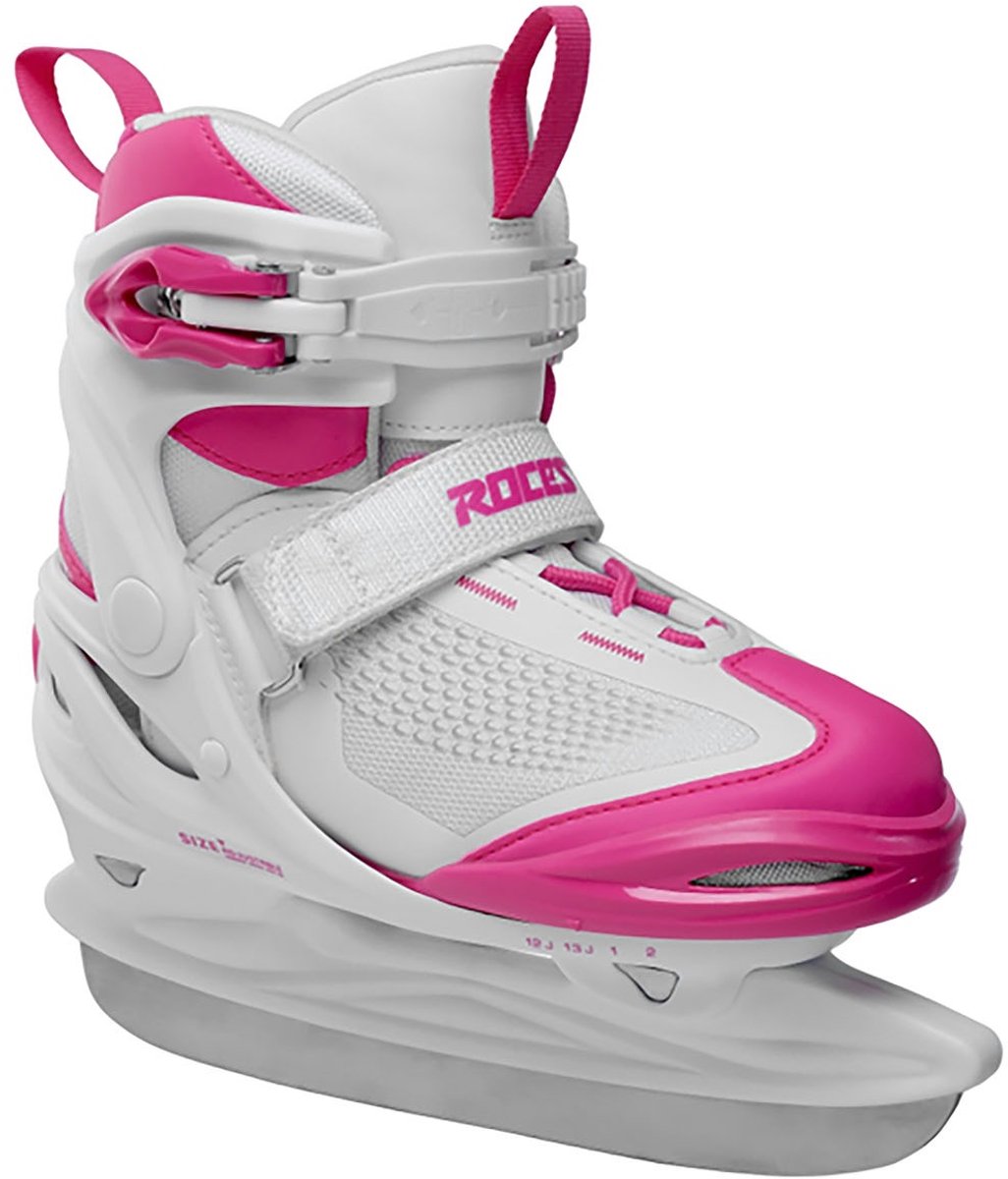 Roces moody ice x girl adj. hockey skates white pink 36-40
