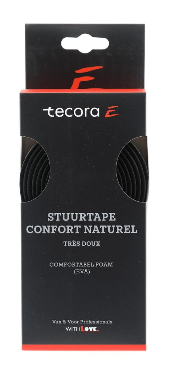Tecora stuurlint confort naturel ø2,5 x 30mm 1,8m - zwart (2 stuks)