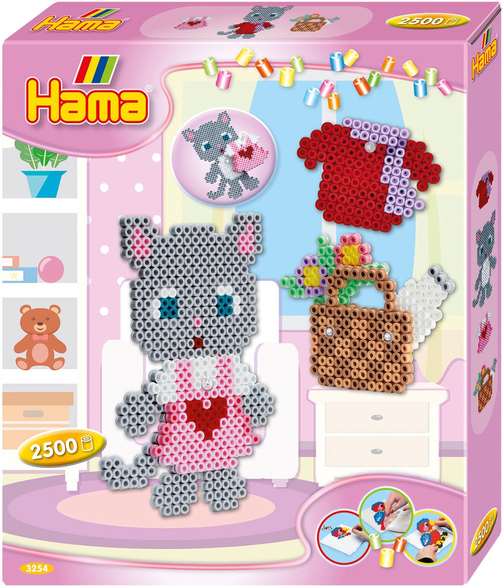 Hama strijkkralenset geschenkdoos - kat verkleden, 2500st.