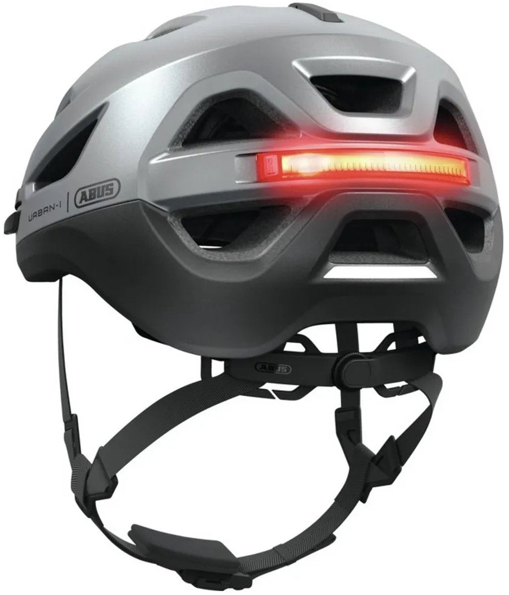 Abus fietshelm urban-i 4.0 ace graphite silver m - 54-58 cm - zilver - geschikt voor gebruik op elektrische fietsen - stadsfietsen - 280 g