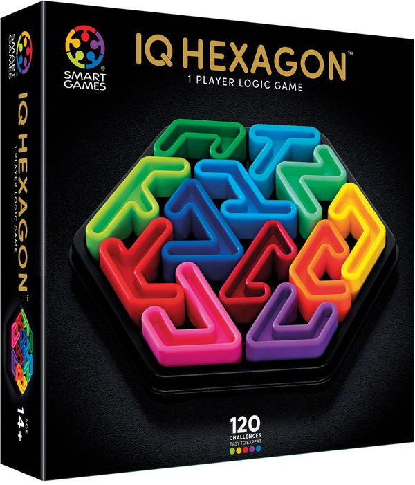 Smartgames iq hexagon deluxe - iq deluxe logisch denkspel premium breinbreker - geometrische puzzel met 120 opdrachten - luxe zeshoek puzzel - solospel voor tieners en volwassenen - vanaf 14 jaar