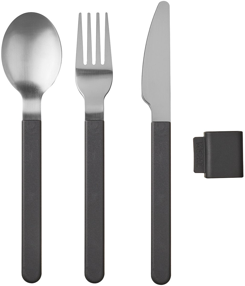Mepal bestekset silueta - 3-delig - reisbestek - nordic black