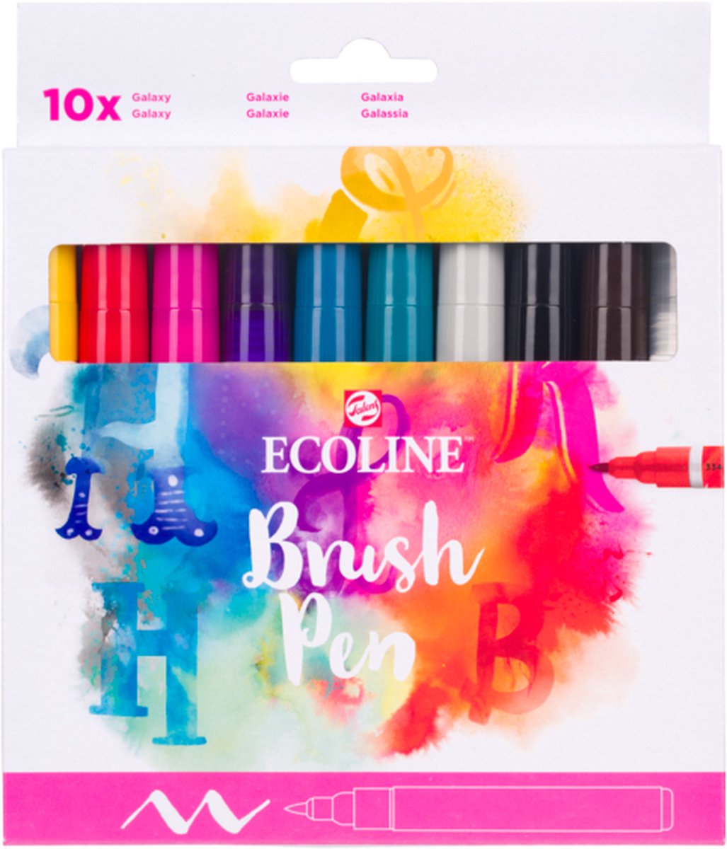 Ecoline brush pen set galaxy, 10 kleuren