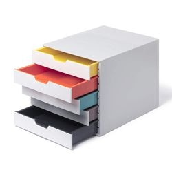 Durable ladekastje varicolor mix 5 a4 wit
