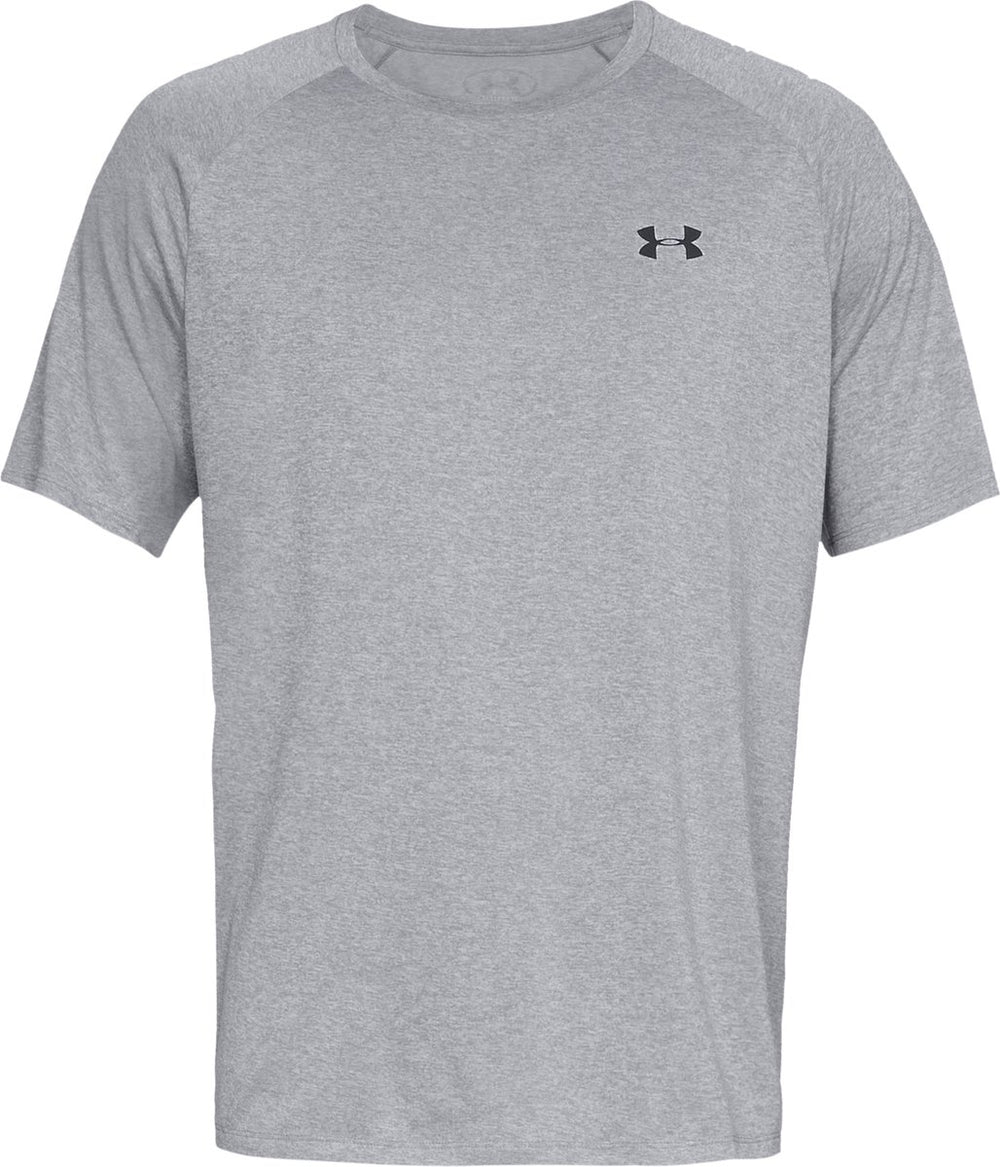 Under armour ua tech 2.0 ss tee-gry heren sportshirt - steel light heather - zwart