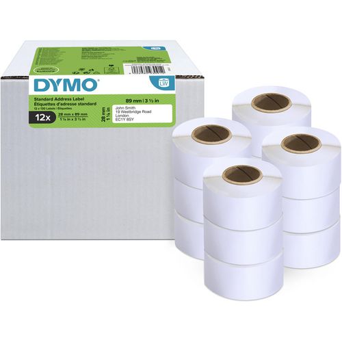 Dymo adresetiketten standaard 99010 mat wit
