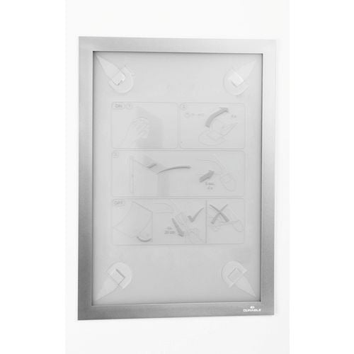 Informatiekader durable duraframe wallpaper a4 zilver