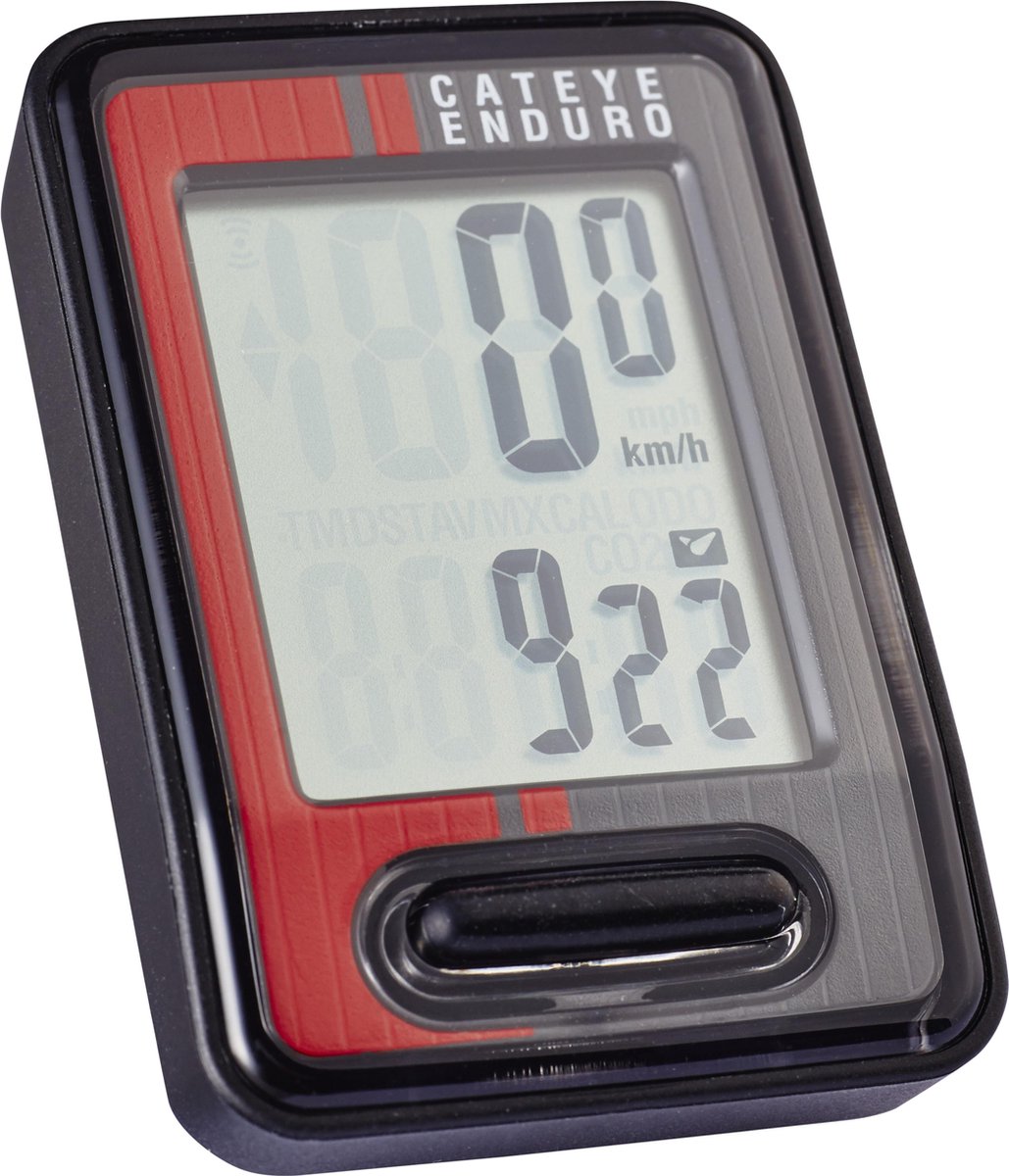 Cateye enduro 8 fietscomputer - cc-ed400 - zwart rood