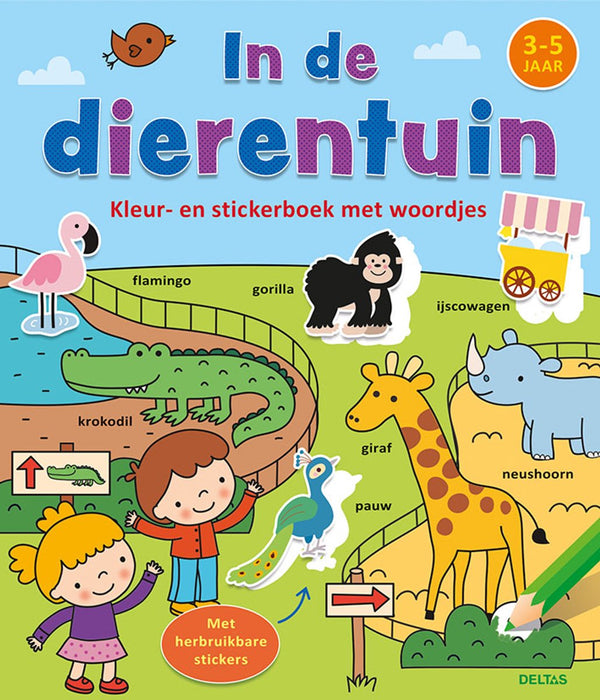 Deltas kleur-en stickerboek - in de dierentuin