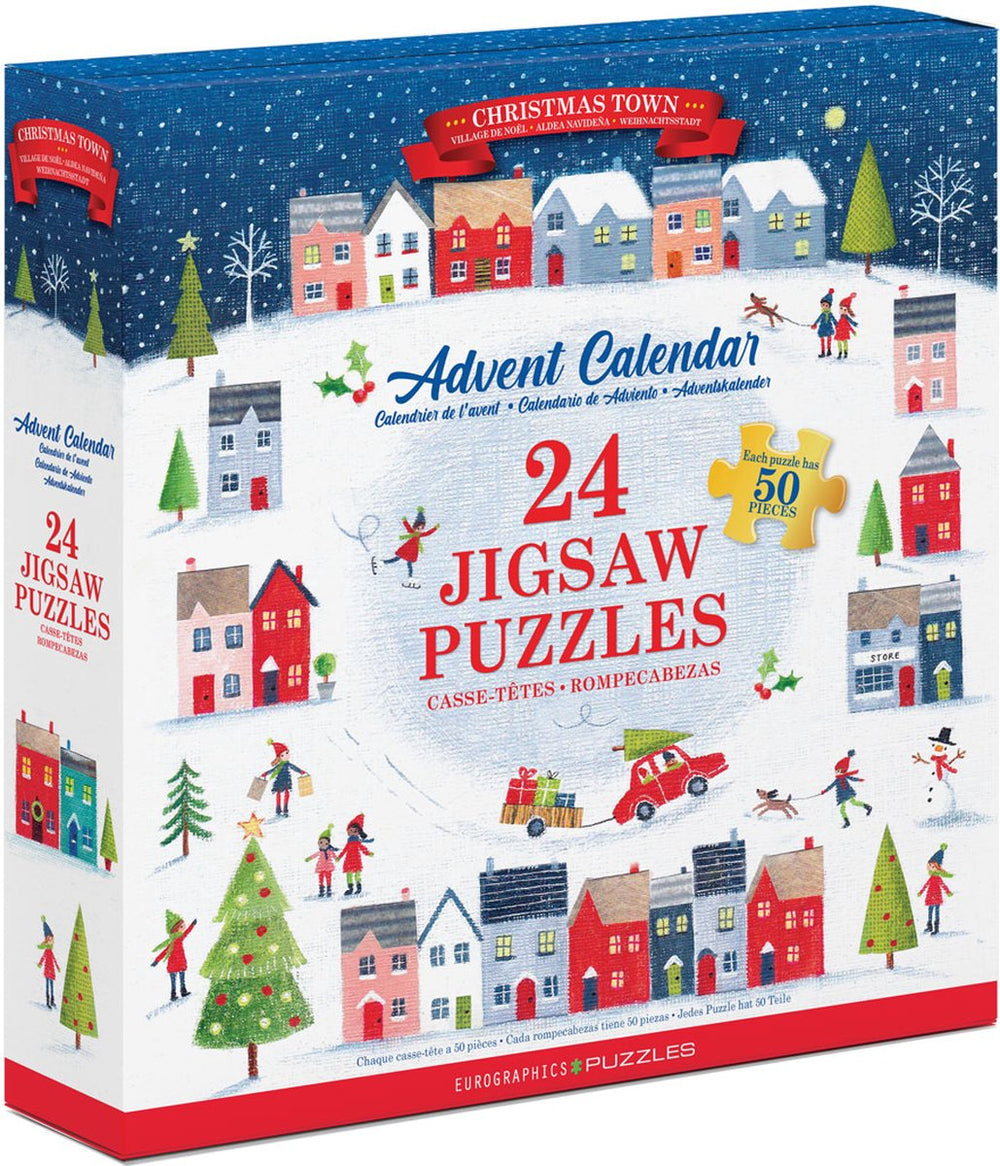 Eurographics - adventskalender, kerststadje [advent calendar, christmas town] - 24×50 stukjes 12×5×cm (b×h) - adventskalender