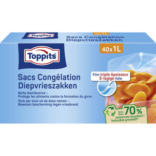 Toppits diepvrieszakjes 1 liter 40 stuks | 5 stuks