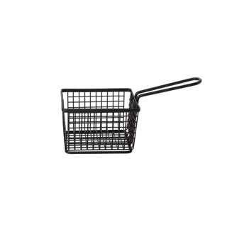 Frietmandje zwart 12x10h8,5 cm | 2 stuks