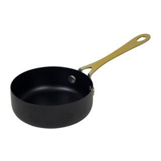 No brand pannetje zwart greep goud 9x5,5 cm | 3 stuks