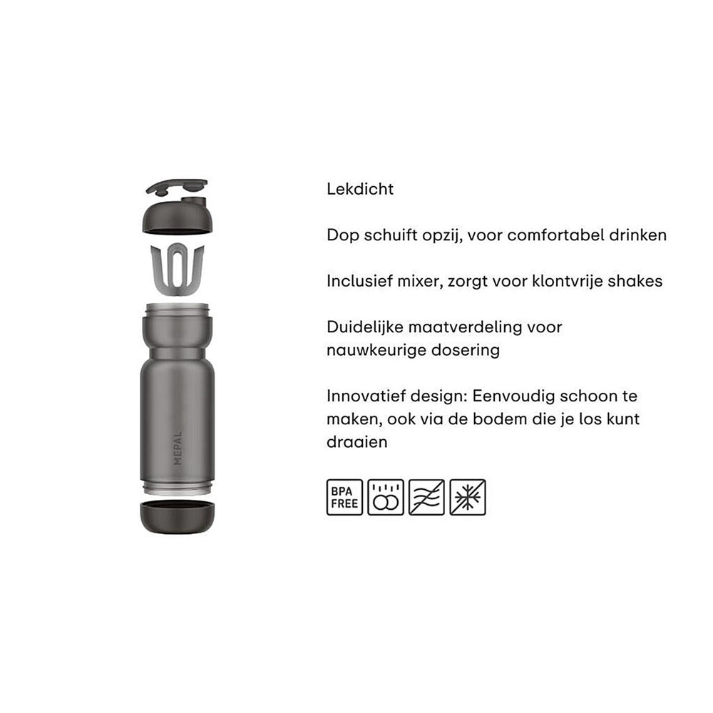 Mepal shakebeker sport 800ml - graphite black