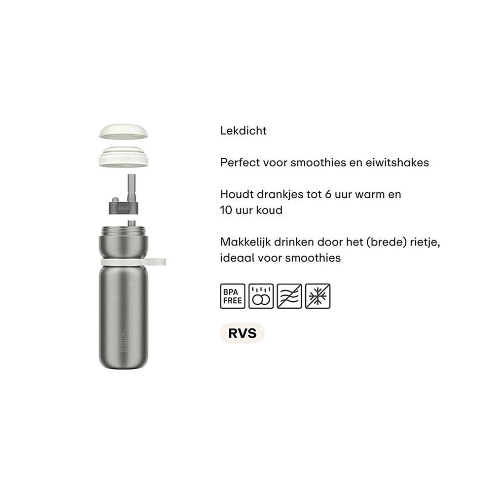 Mepal isoleerfles twist sport 600ml - graphite black