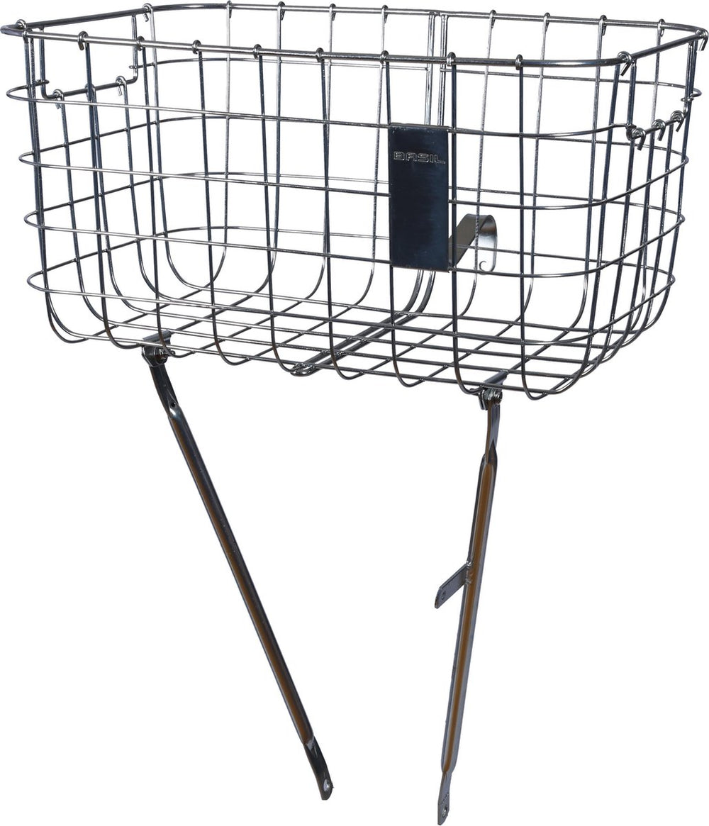 Basil Robin - bike basket - front - silver