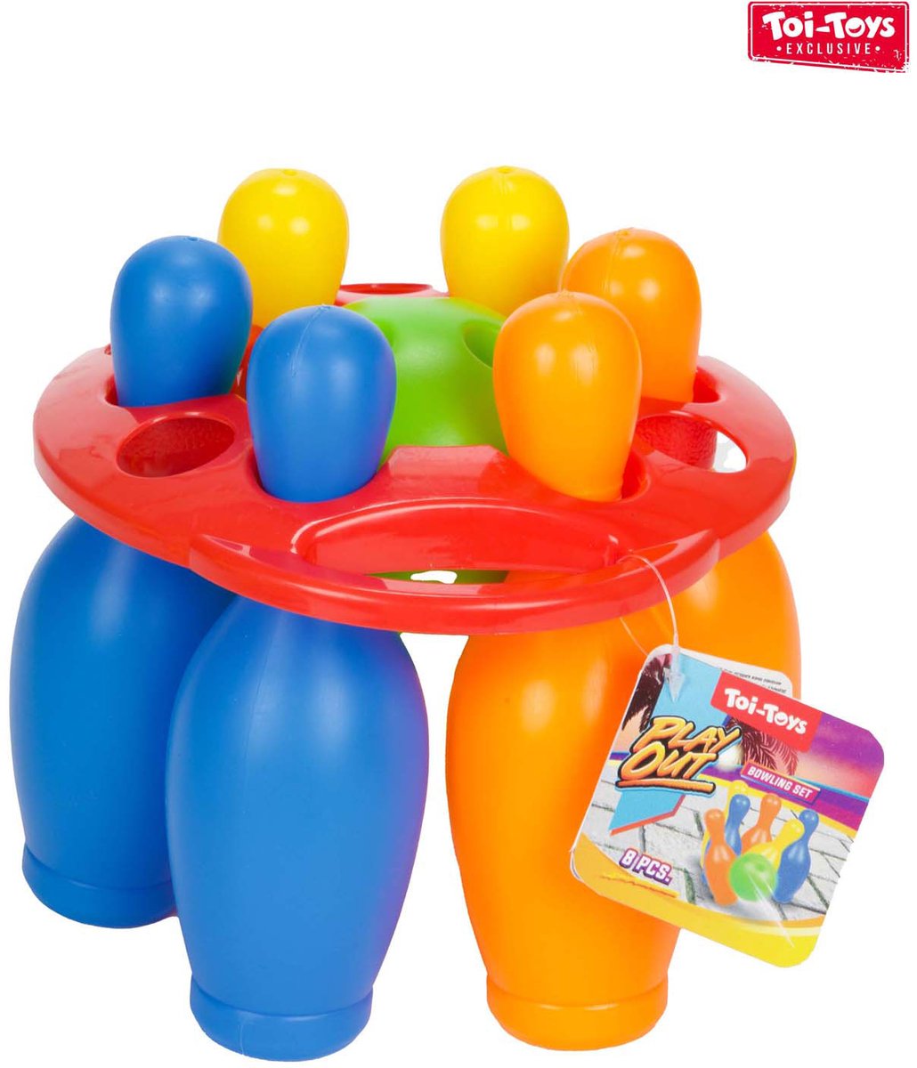 Toi-toys bowlingset gekleurd, 7dlg.