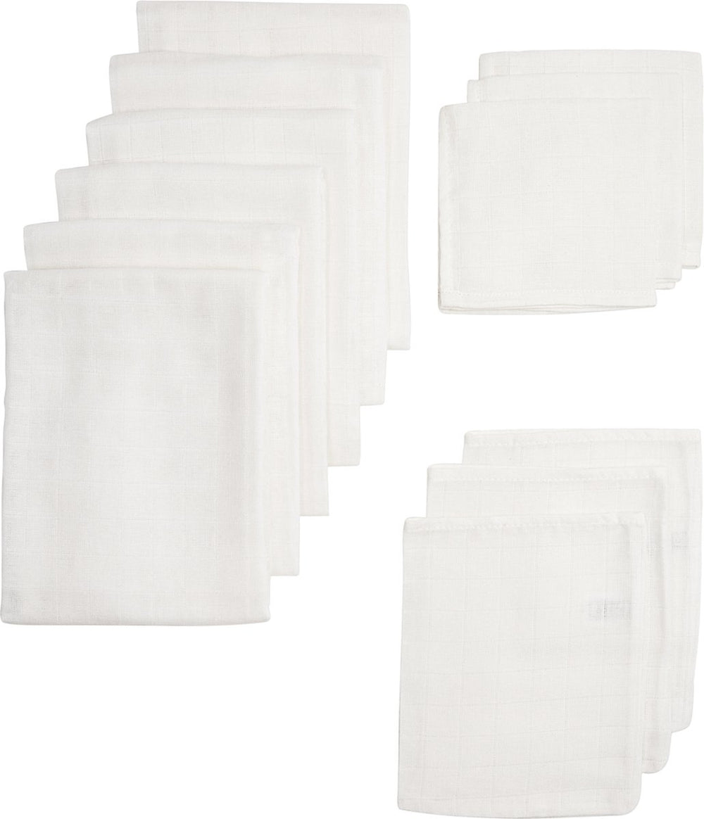 Meyco baby uni starterset - 12-pack - hydrofiel - white