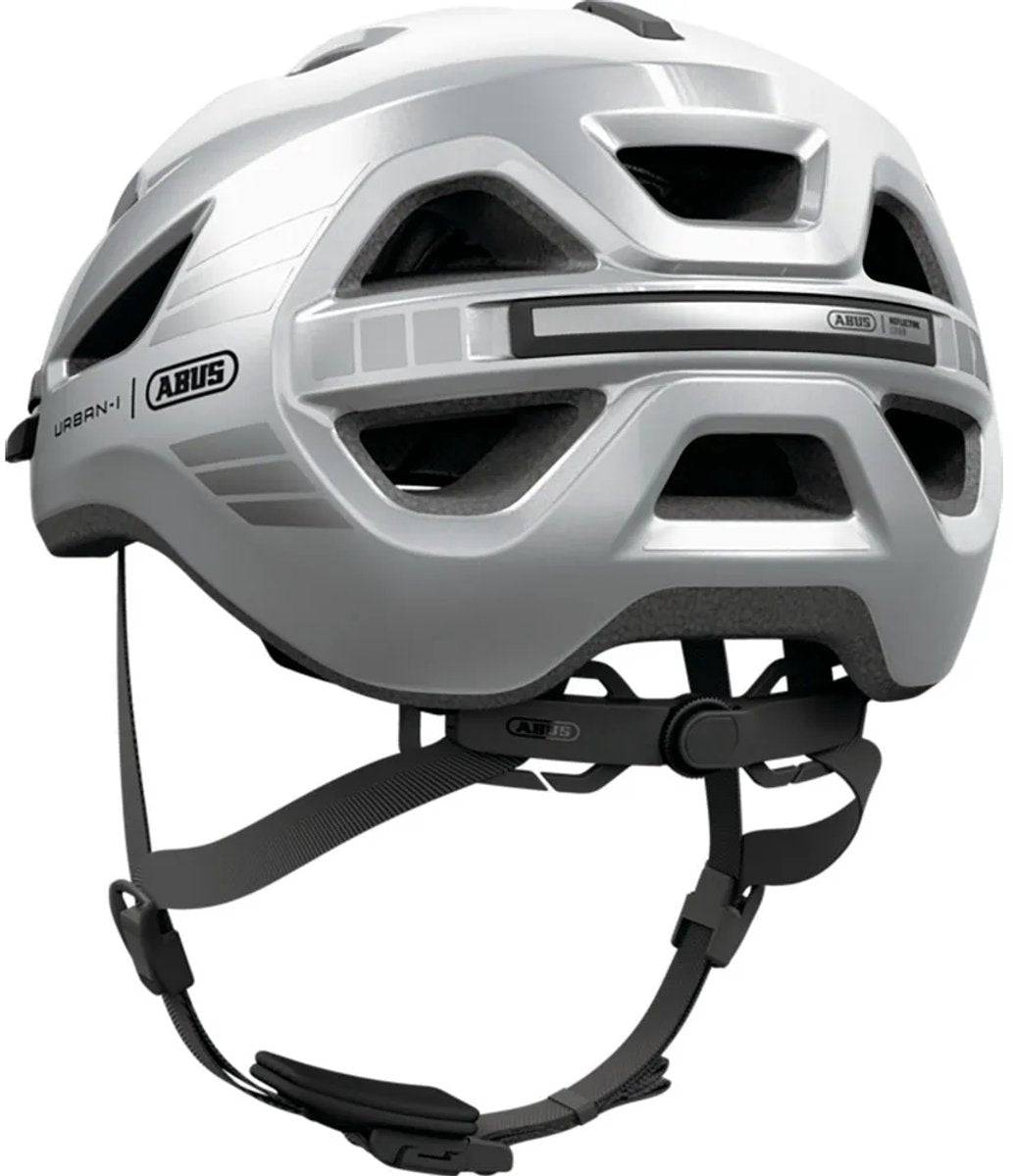 Abus fietshelm urban-i 4.0 lr signal silver l - 57-61 cm - zilver - geschikt voor gebruik op elektrische fietsen - stadsfietsen - 280 g