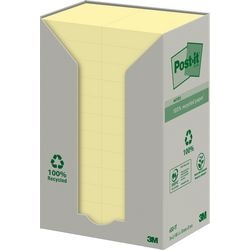 Recycled notes 653-1t post-it 38x51mm pastel geel 100 vel