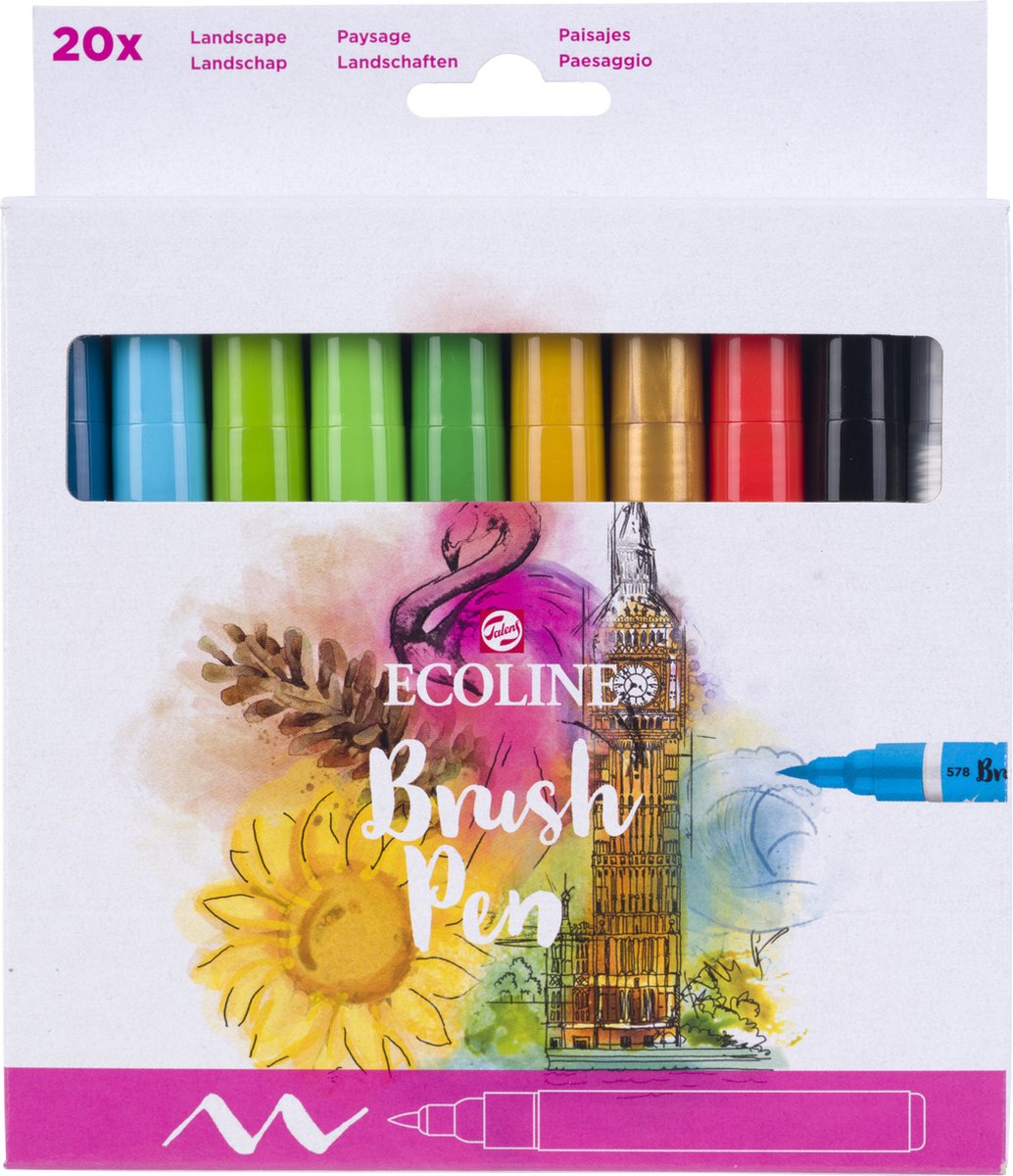 Bruynzeel ecoline penseelpenset landschappen, 20 kleuren